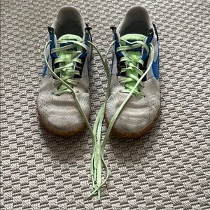 Nike White and Blue indoor soccer shoes